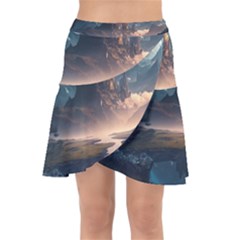 Space Planet Universe Galaxy Moon Wrap Front Skirt