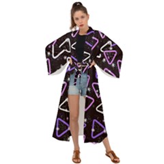 Abstract Background Graphic Pattern Maxi Kimono