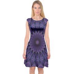 Shape Geometric Symmetrical Capsleeve Midi Dress
