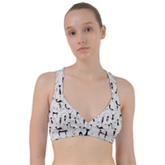 Pattern Cats Black Feline Kitten Sweetheart Sports Bra