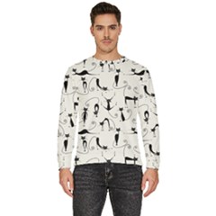 Pattern Cats Black Feline Kitten Men s Fleece Sweatshirt by Ravend