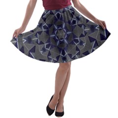 Kaleidoscope Geometric Pattern A-line Skater Skirt