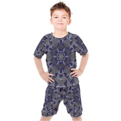 Kaleidoscope Geometric Pattern Kids  Tee And Shorts Set