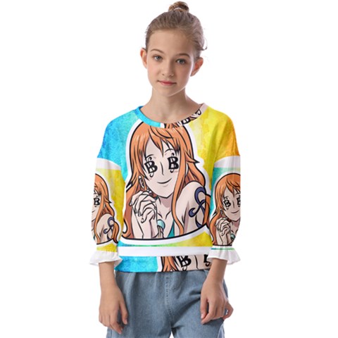 Nami Lovers Money Kids  Cuff Sleeve Top by designmarketalsprey31