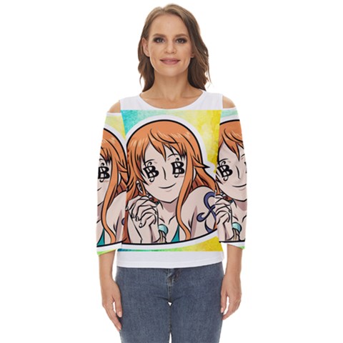 Nami Lovers Money Cut Out Wide Sleeve Top by designmarketalsprey31