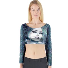 Sapphire Slime Long Sleeve Crop Top by MRNStudios