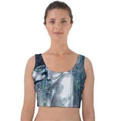 Sapphire Slime Velvet Crop Top by MRNStudios