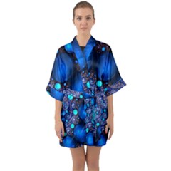Digitalart Balls Half Sleeve Satin Kimono  by Sparkle