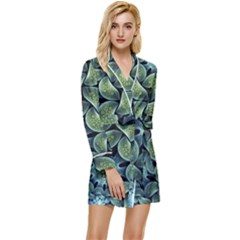 Digitalartflower Long Sleeve Satin Robe by Sparkle