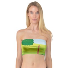 Mother And Daughter Yoga Art Celebrating Motherhood And Bond Between Mom And Daughter. Bandeau Top