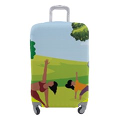 Mother And Daughter Yoga Art Celebrating Motherhood And Bond Between Mom And Daughter  Luggage Cover (small)