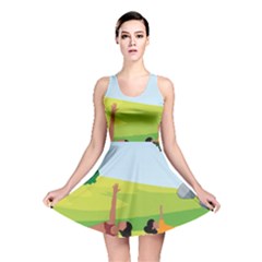 Mother And Daughter Yoga Art Celebrating Motherhood And Bond Between Mom And Daughter  Reversible Skater Dress