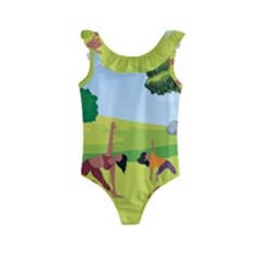 Mother And Daughter Y Kids  Frill Swimsuit by SymmekaDesign