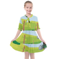 Large Kids  All Frills Chiffon Dress by SymmekaDesign