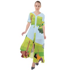 Large Waist Tie Boho Maxi Dress by SymmekaDesign
