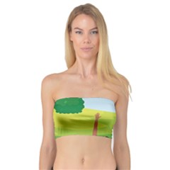 Mother And Daughter Yoga Art Celebrating Motherhood And Bond Between Mom And Daughter  Bandeau Top by SymmekaDesign