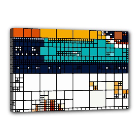 Abstract Statistics Rectangles Classification Canvas 18  X 12  (stretched) by Pakemis