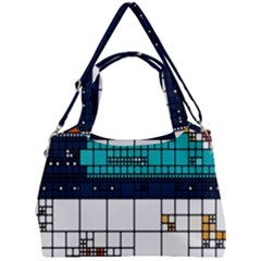 Abstract Statistics Rectangles Classification Double Compartment Shoulder Bag