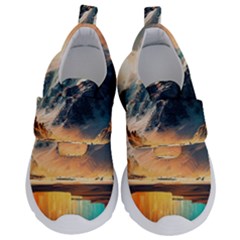 Abstract Color Colorful Mountain Ocean Sea Kids  Velcro No Lace Shoes