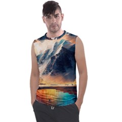 Abstract Color Colorful Mountain Ocean Sea Men s Regular Tank Top