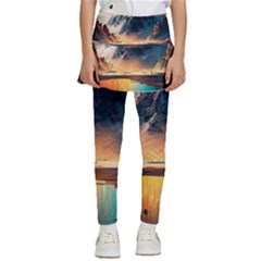 Abstract Color Colorful Mountain Ocean Sea Kids  Skirted Pants