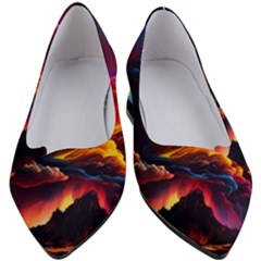 Ocean Sea Wave Clouds Mountain Colorful Sky Art Women s Block Heels 