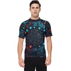 Big Data Abstract Abstract Background Men s Short Sleeve Rash Guard by Pakemis