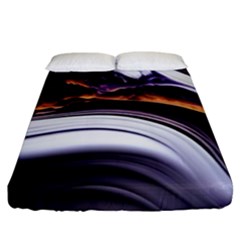 Marble Abstract Water Gold Dark Pink Purple Art Fitted Sheet (king Size) by Pakemis