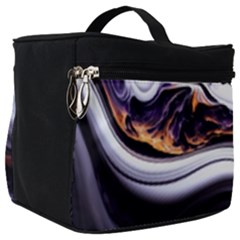 Marble Abstract Water Gold Dark Pink Purple Art Make Up Travel Bag (big) by Pakemis