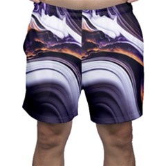 Marble Abstract Water Gold Dark Pink Purple Art Men s Shorts by Pakemis