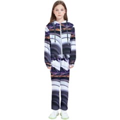 Marble Abstract Water Gold Dark Pink Purple Art Kids  Tracksuit by Pakemis