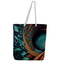 Big Data Abstract Abstract Background Backgrounds Full Print Rope Handle Tote (large)