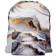 Marble Stone Abstract Gold White Color Colorful Giant Full Print Backpack by Pakemis