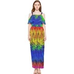 Colour Background Structure Lines Explosion Pop Draped Sleeveless Chiffon Jumpsuit by Pakemis
