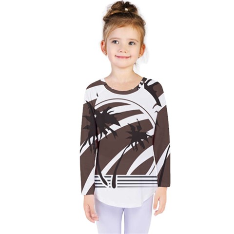 Palm Tree Design-01 (1) Kids  Long Sleeve Tee by thenyshirt