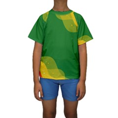 Background Pattern Texture Design Kids  Short Sleeve Swimwear