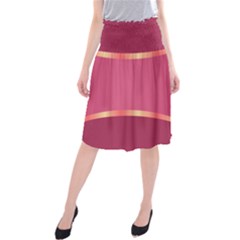 Heart Valentine Love Pink Red Midi Beach Skirt