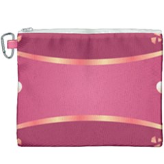 Heart Valentine Love Pink Red Canvas Cosmetic Bag (xxxl)