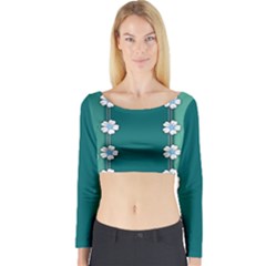 Design Texture Background Love Long Sleeve Crop Top