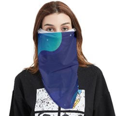 Abstract Blue Texture Space Face Covering Bandana (triangle)