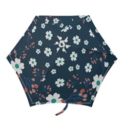 Floral Digital Background Mini Folding Umbrellas