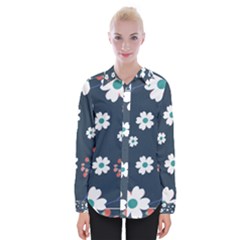Floral Digital Background Womens Long Sleeve Shirt
