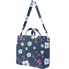 Floral Digital Background Square Shoulder Tote Bag