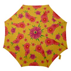 Background Flowers Floral Pattern Hook Handle Umbrellas (medium) by Ravend