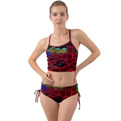 3d Abstract Model Texture Mini Tank Bikini Set