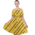 Background Yellow Background Cut Out Shoulders Chiffon Dress View1