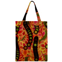 Abstract Background Digital Green Zipper Classic Tote Bag