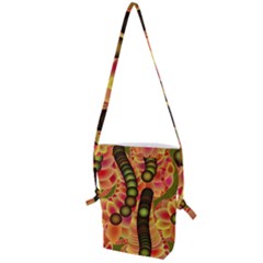 Abstract Background Digital Green Folding Shoulder Bag by Ravend