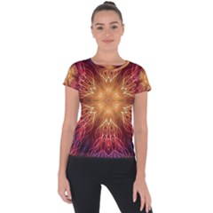 Fractal Abstract Artistic Short Sleeve Sports Top 