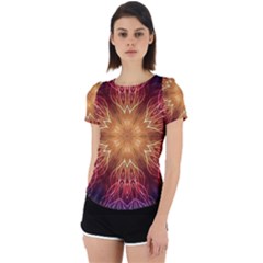 Fractal Abstract Artistic Back Cut Out Sport Tee